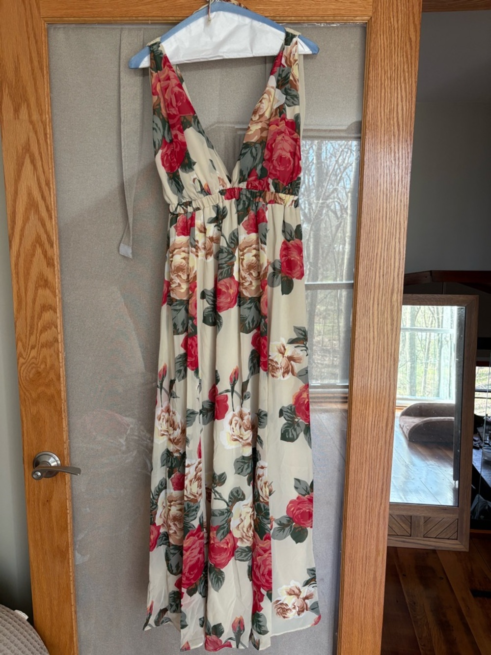 Show Me Your MuMu Cream Maxi Dress with Floral Print